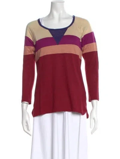 Pre-owned Isabel Marant Linen Striped Top In Pink