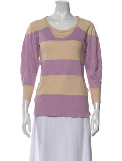 Pre-owned Isabel Marant Linen Striped Top In Purple