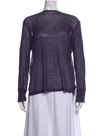 Pre-owned Isabel Marant Linen Striped Top In Purple
