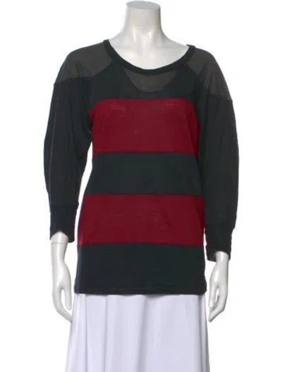 Pre-owned Isabel Marant Linen Striped Top In Red