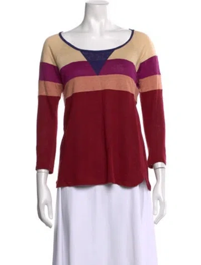 Pre-owned Isabel Marant Linen Striped Top In Red
