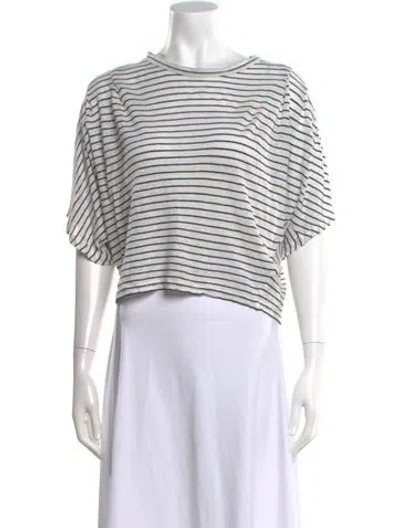 Pre-owned Isabel Marant Linen Striped T-shirt In Gray
