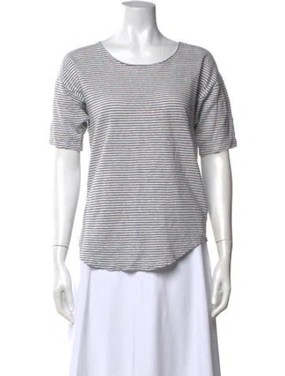 Pre-owned Isabel Marant Linen Striped T-shirt In White