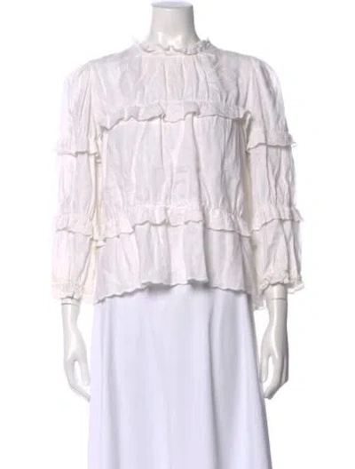 Pre-owned Isabel Marant Linen Three-quarter Sleeve Blouse In Neutral