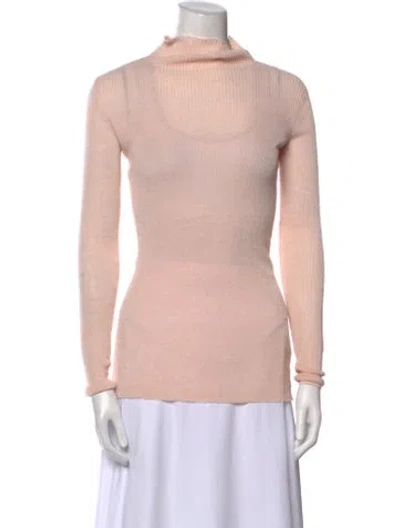 Pre-owned Isabel Marant Linen Turtleneck Top In Pink