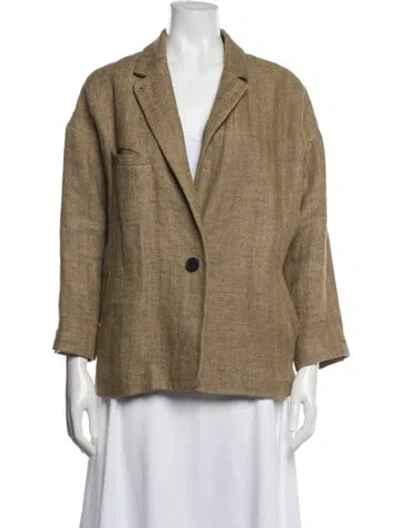 Pre-owned Isabel Marant Linen Tweed Pattern Blazer In Neutrals