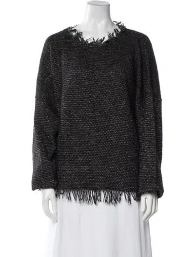 Pre-owned Isabel Marant Linen Tweed Pattern Evening Jacket In Black