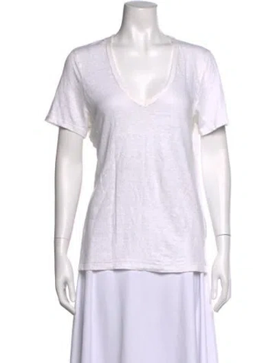 Pre-owned Isabel Marant Linen V-neck T-shirt In Neutral