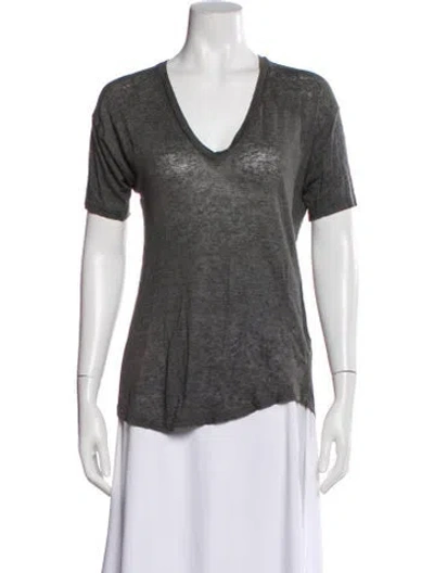 Pre-owned Isabel Marant Linen V-neck T-shirt In White