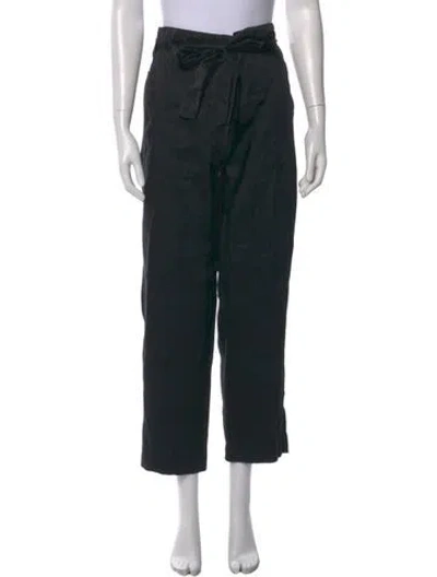 Pre-owned Isabel Marant Linen Wide Leg Pants In Black