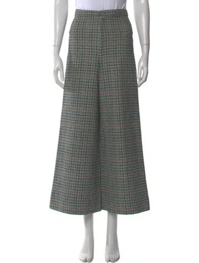 Pre-owned Isabel Marant Linen Wide Leg Pants In Green