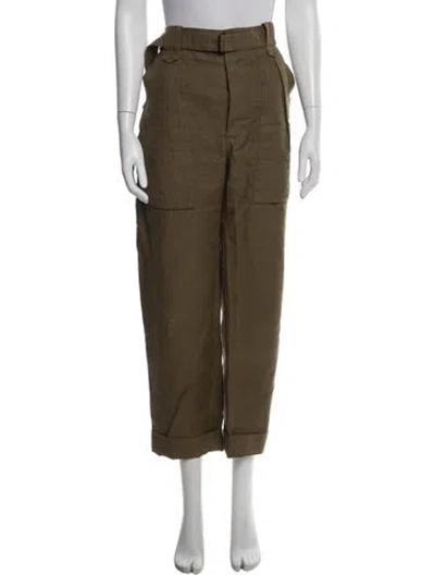 Pre-owned Isabel Marant Linen Wide Leg Pants In Green