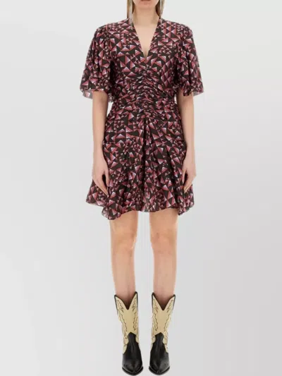 ISABEL MARANT "LINK" GEOMETRIC FLARED HEM DRESS