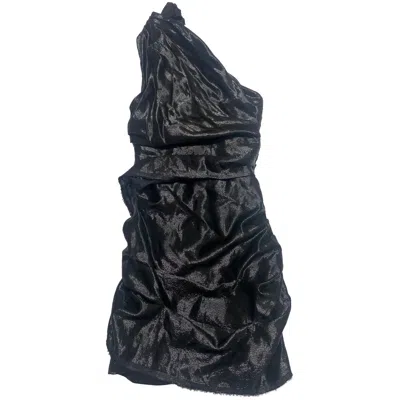 Isabel Marant Linn One-shoulder Ruched Mini Dress In Black Silk Blend