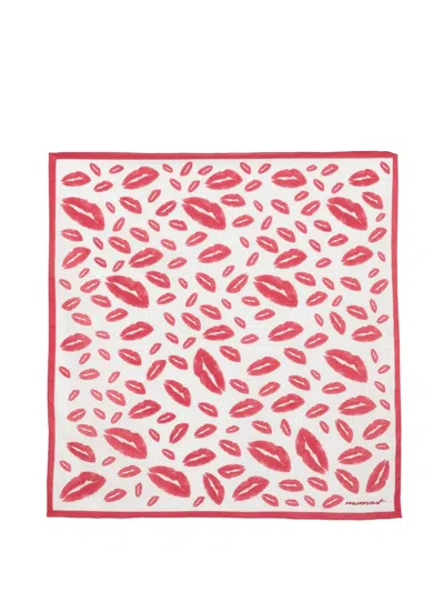 Isabel Marant Lip-print Auwena Scarf In White