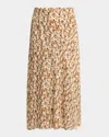 Isabel Marant Lisanne Abstract-print Silk Midi Skirt In Neutral