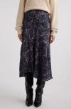 Isabel Marant Lisanne Print Skirt In Dark Plum