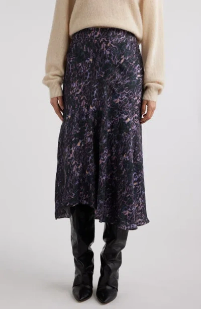 Isabel Marant Lisanne Print Skirt In Dark Plum