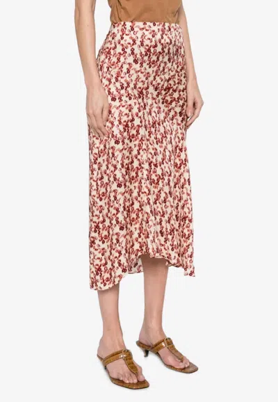 Isabel Marant Lisanne Silk-blend Midi Skirt In Pink