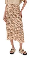 Isabel Marant Lisanne Abstract-print Silk Midi Skirt In Neutral