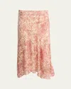 Isabel Marant Lisanne Spotted Velvet Burnout Midi Skirt In Multi
