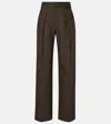 Isabel Marant Lisetta Chalk Stripe Wide-leg Suit Pants In Brown