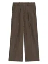 Isabel Marant Lisetta Pinstripe Pleated Wide Leg Wool Blend Trousers