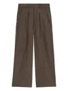 Isabel Marant Tailored Wide Leg Trousers Pinstripes In Brown
