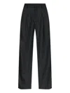 Isabel Marant Lisetta Pinstripe Pleated Straight Trousers In Gray