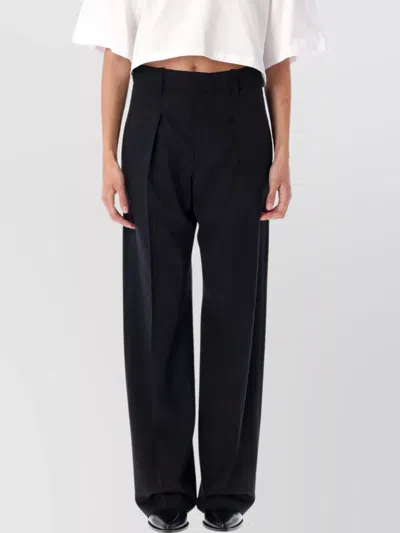 ISABEL MARANT LISETTA WOOL HIGH-RISE PLEATED PANT