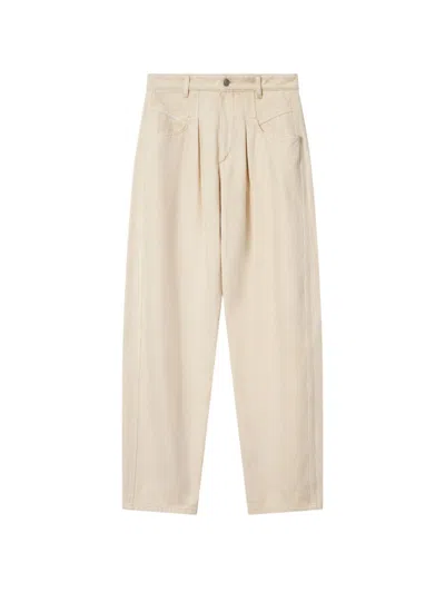 Isabel Marant Lisha Barrel Jeans In Cotton Denim Beige In Pink
