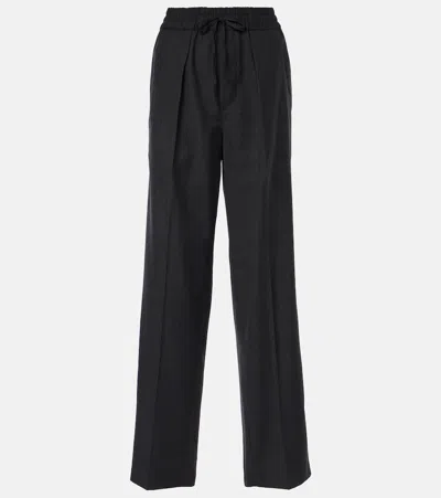 ISABEL MARANT LISKA CHECKED WOOL-BLEND STRAIGHT PANTS