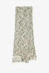 Isabel Marant Lloyd Scarf In White/black In Beige