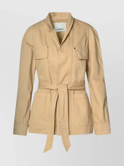 Isabel Marant 'loetizia' Cotton Jacket Featuring Belted Waist In Brown