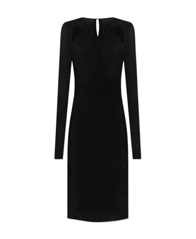 Isabel Marant Logane Ruched Detailed Midi Dress In Black