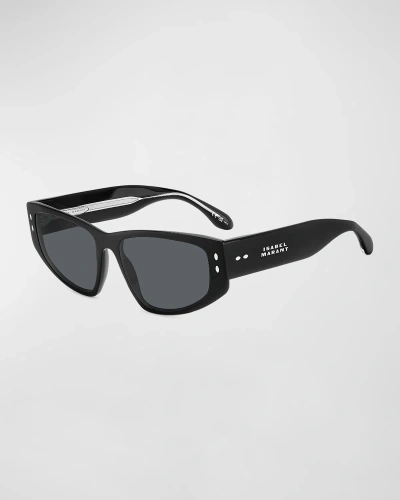 Isabel Marant Logo Acetate Cat-eye Sunglasses In Black