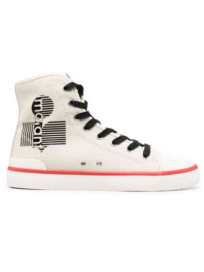 Isabel Marant Logo Canvas Sneakers In White