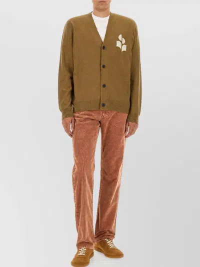 Isabel Marant Logo Cardigan In Brown