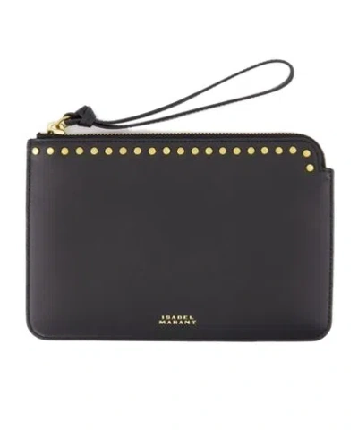 Isabel Marant Logo Clutch In Black
