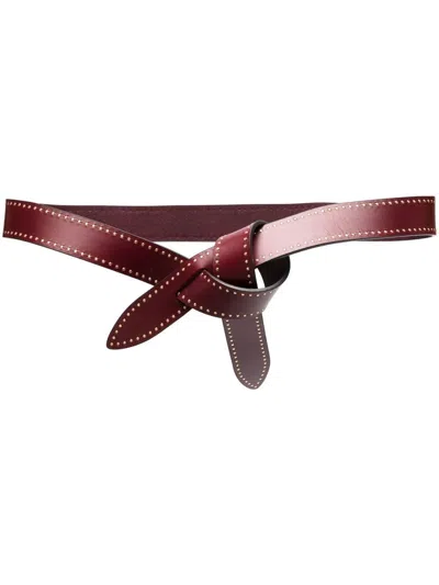 Isabel Marant Lecce Leather Belt In Maroon | ModeSens