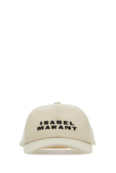 Isabel Marant Logo Embroidered Baseball Cap In Beige