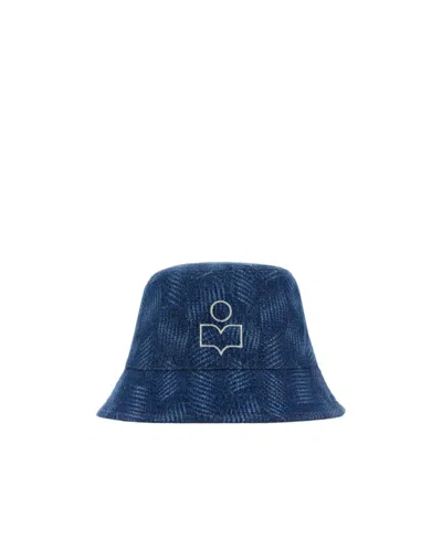 Isabel Marant Logo Embroidered Bucket Hat In Blue