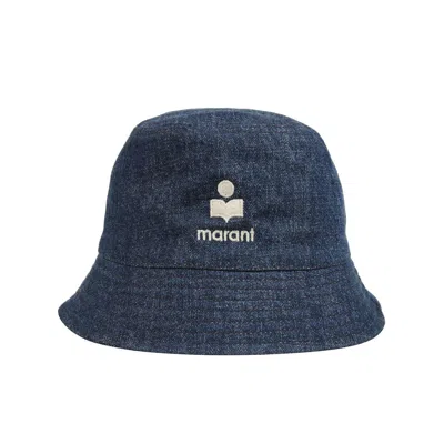 Isabel Marant Logo Embroidered Bucket Hat In Blue