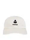 Isabel Marant Ecru Tomas Gz Curved Visor Logo Cotton Hat In White