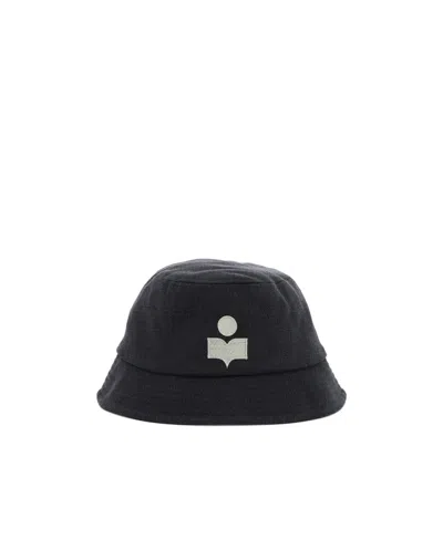 Isabel Marant Logo-embroidered Denim Bucket Hat In Black
