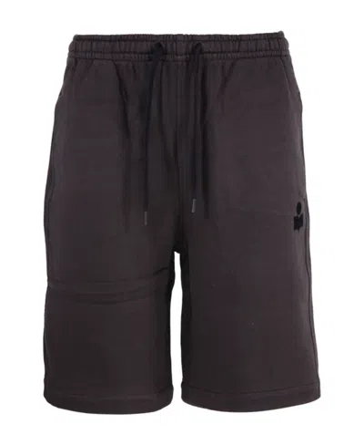 Isabel Marant Logo Embroidered Drawstring Shorts In Black