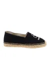Isabel Marant Black Espadrillas With Logo Print In Cotton Woman In Black