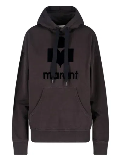 Isabel Marant Logo-embroidered Hooded Sweatshirt In Brown
