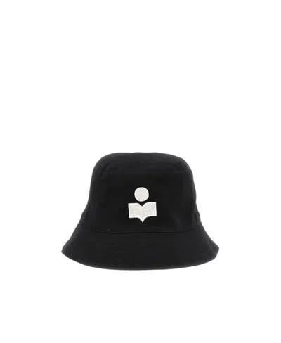 Isabel Marant Logo Embroidered Narrow Brim Bucket Hat In Black