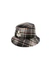 Isabel Marant Logo-embroidered Tartan Bucket Hat In Black